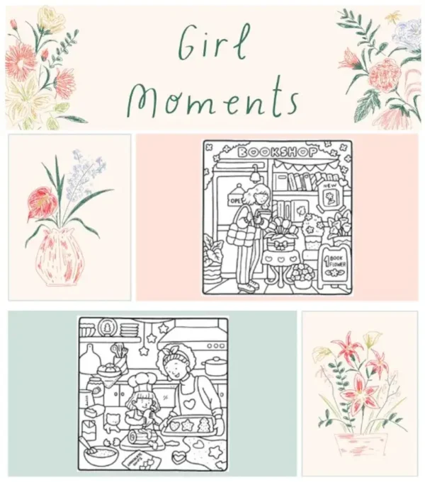 Girl Moments Coloring Book – Image 2